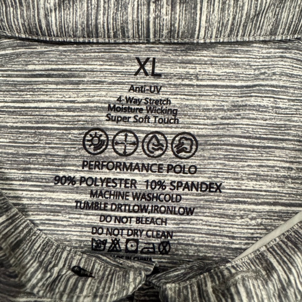 Sale🎉 Amazon Gray Performance Polo Shirt with Heathered Design - Picture 3 of 4